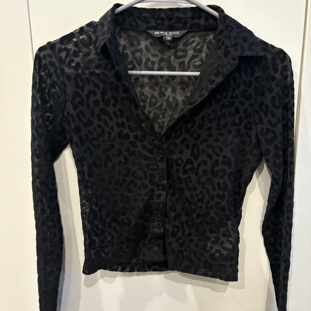 Brave Soul Black Fitted Button Down Shirt